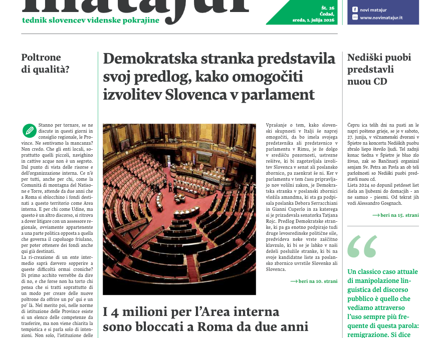 Sreda, 1. julija 2026